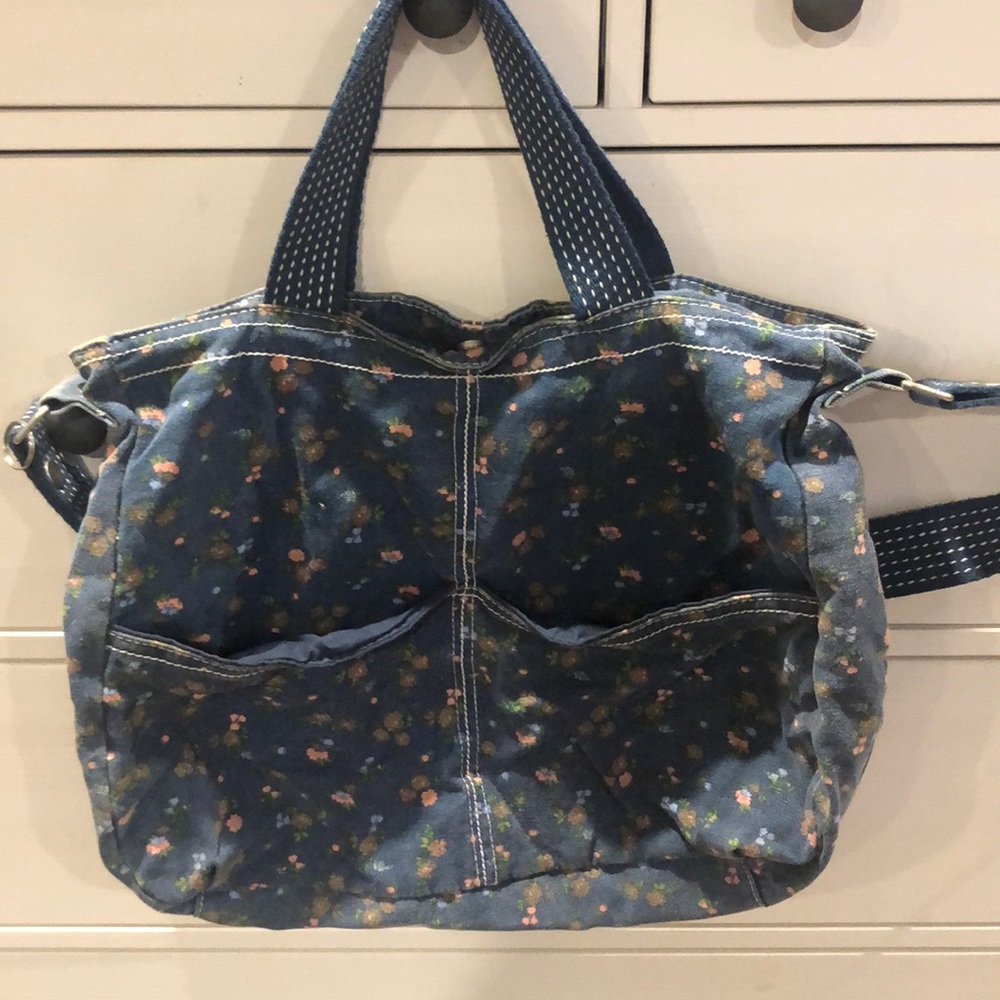 90’s Boho Floral Jean Weekend Tote